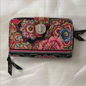 Vera Bradley Pink and Black Quilted Wallet